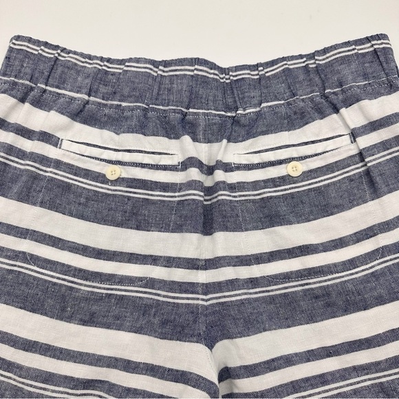 Athleta Stripe Linen Shorts Navy White Size 10 - Picture 10 of 12